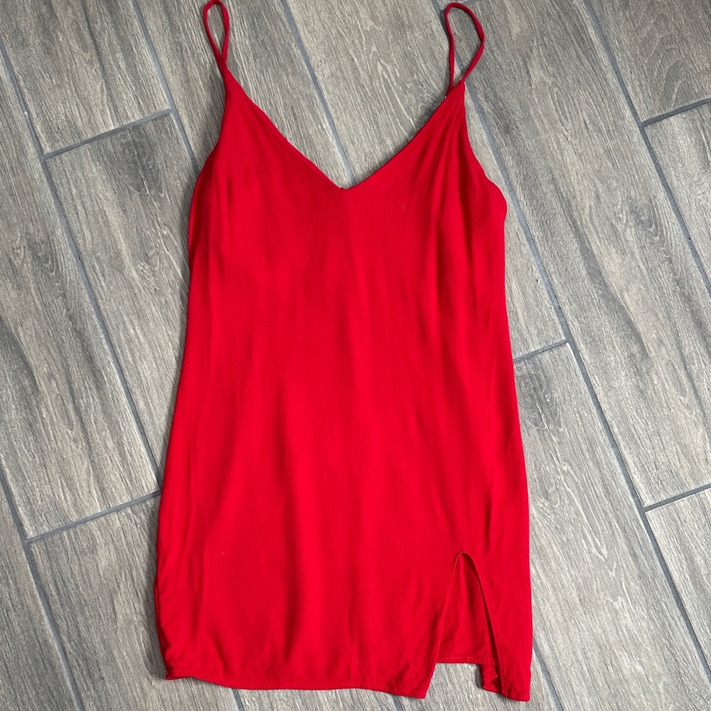 Reformation Marlowe Elegant Red Women's Dress with slit up the front. Size Small